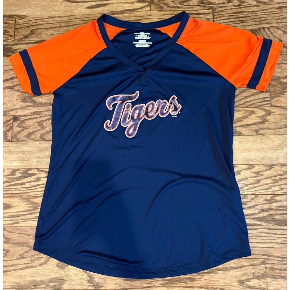 Detroit Tigers Jersey EUC‎ Genuine Merchandise Brand Blue & Orange Womens Size L
